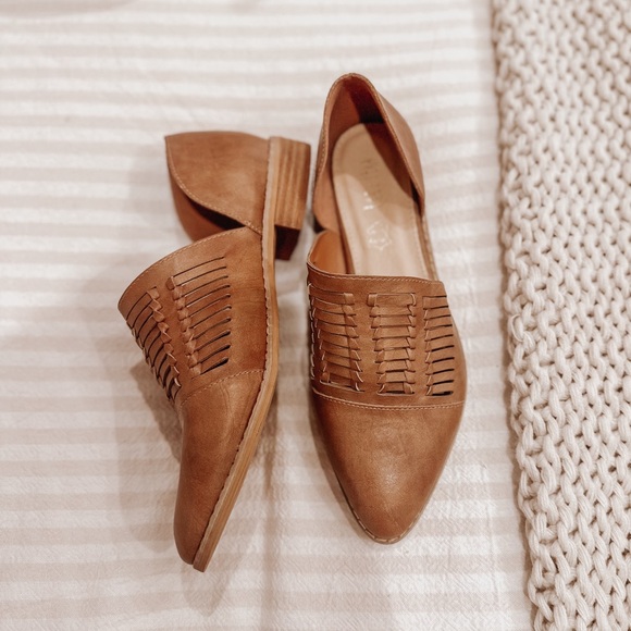 Shoes - Brown Basket Weave Flats